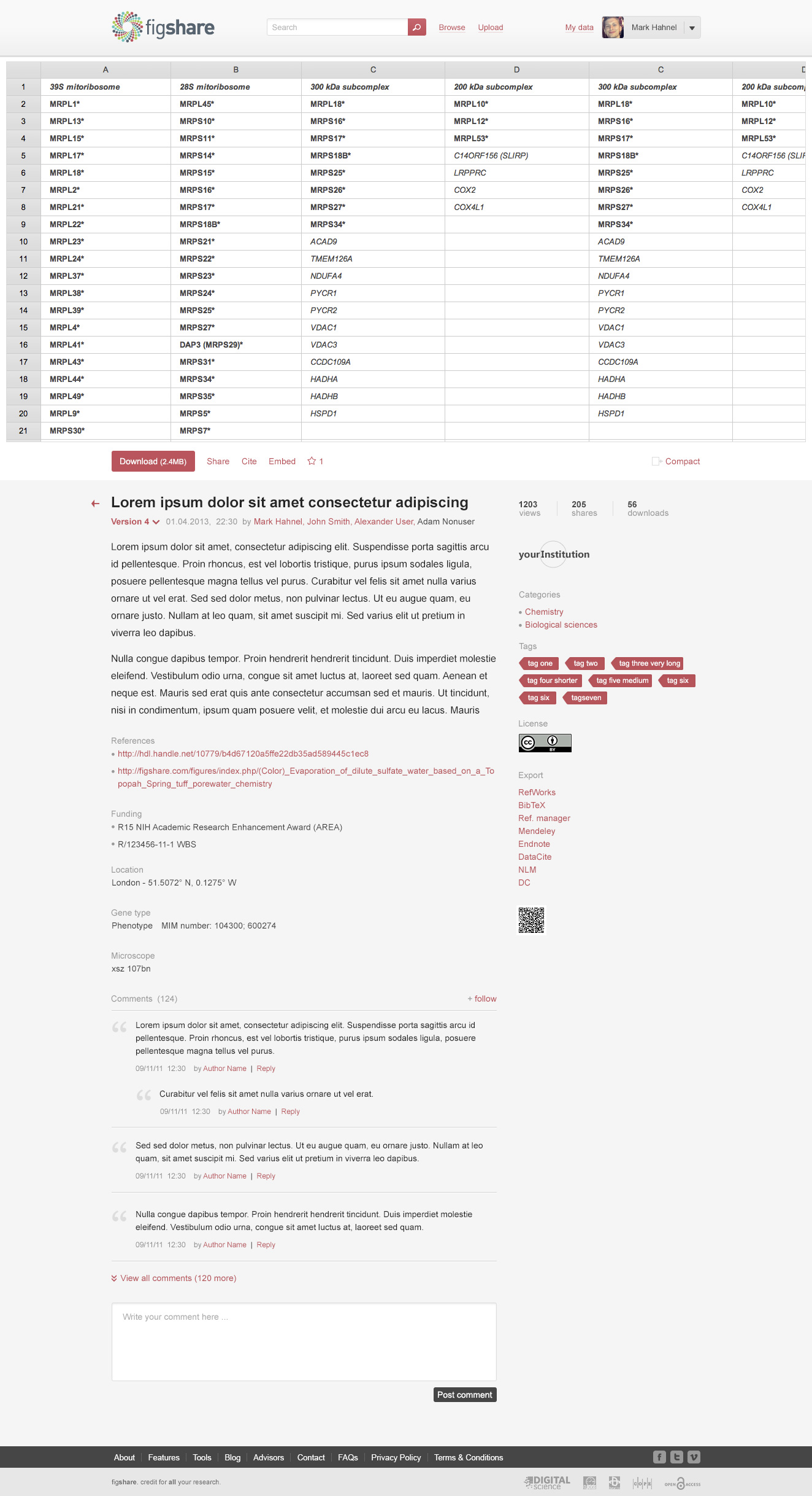 Item page before the accessibility redesign