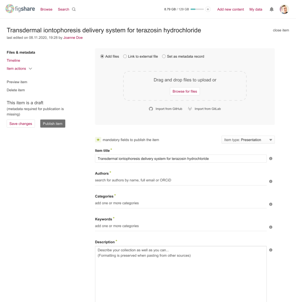 Figshare screen