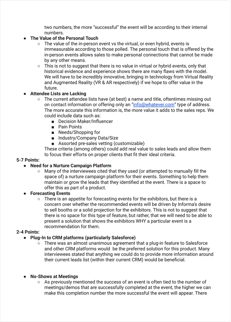 UX field research findings — standout concepts